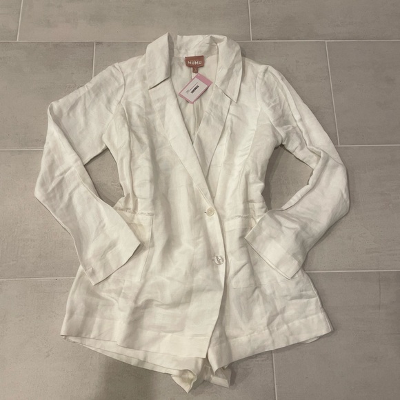 Show Me Your MuMu Pants - Show me your mumu white blazer linen romper